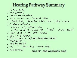 Hearing Pathway Summary