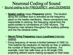 Neuronal Coding of Sound