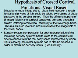  Hypothesis of Crossed Cortical Functions- Visual Based