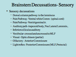 Brainstem Decussations- Sensory