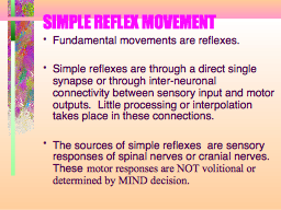 SIMPLE REFLEX MOVEMENT