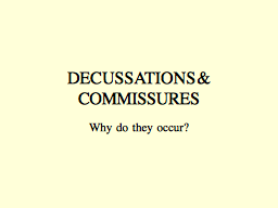 DECUSSATIONS & COMMISSURES