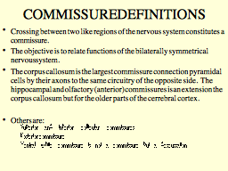 COMMISSURE DEFINITIONS