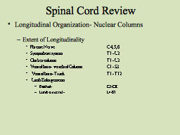 Spinal Cord Review
