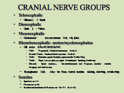 CRANIAL NERVE GROUPS